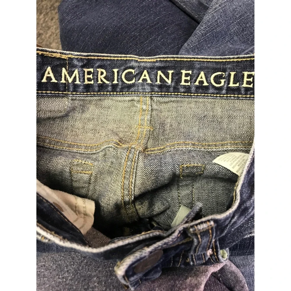 American Eagle Boys Bootcut Jeans Dark Wash‎ Blue Denim 26x28 100% Cotton